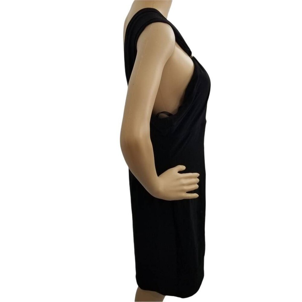 Bisou Bisou Dress Womens 14 Black Sheath‎ Stretch V Neck Sleeveless Zip - Picture 5 of 12